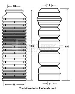 BORG & BECK Пылезащитный комплект, амортизатор BPK7086